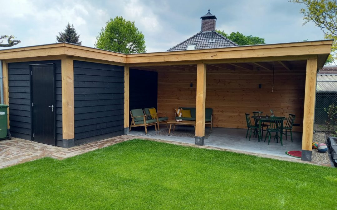 Overkapping Douglas met opbergschuur 20 Boekel